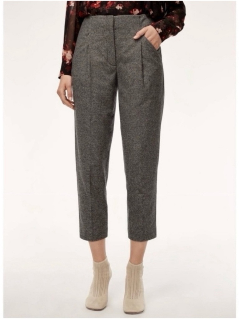 Aritzia Wilfred Chambery Wool Pant Dark Gray Twill 6